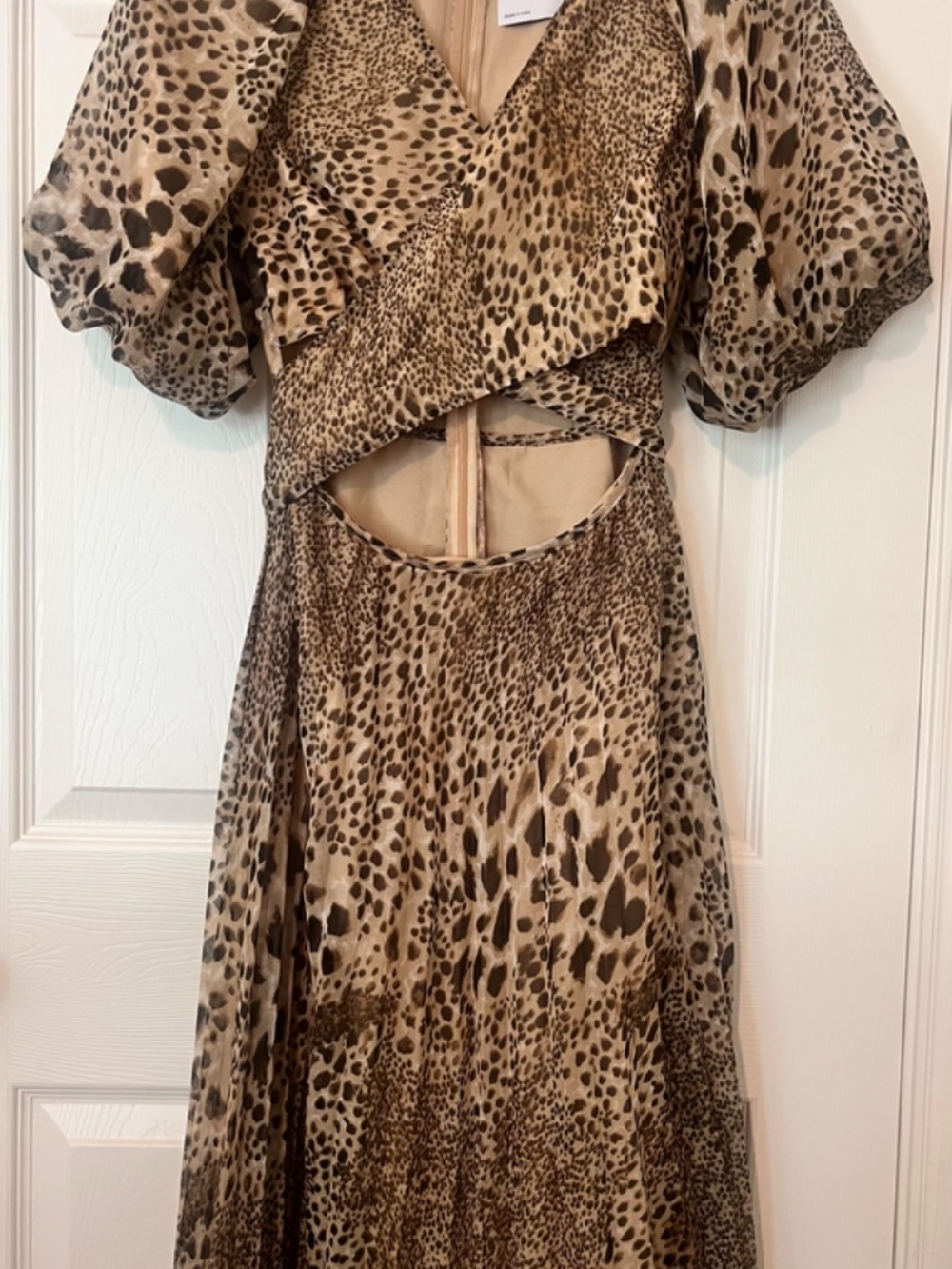 ASOS Design Animal Print Pleated Midi Wrap Dress Sz 4